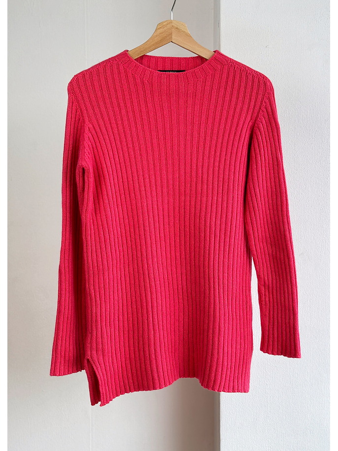 Chaleco acanalado fucsia  1