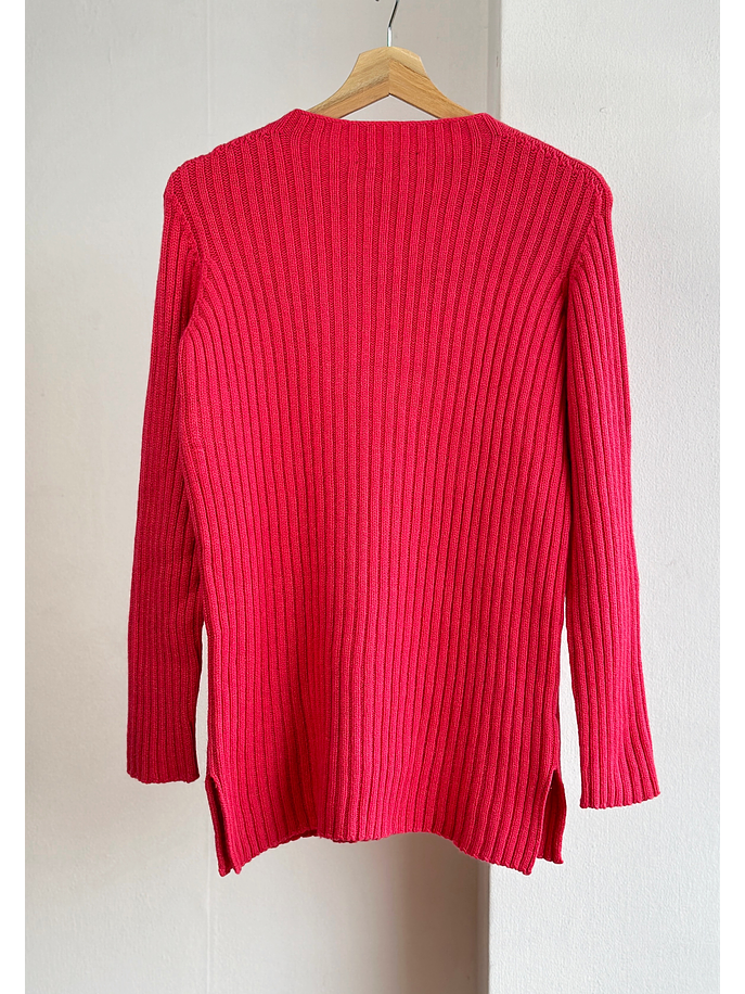 Chaleco acanalado fucsia  4