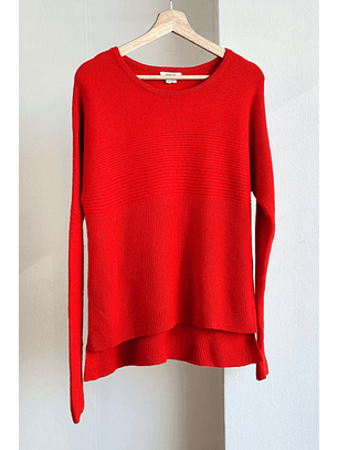 Suéter acanalado naranja 