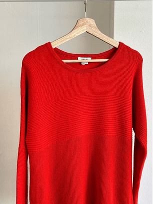 Suéter acanalado naranja 