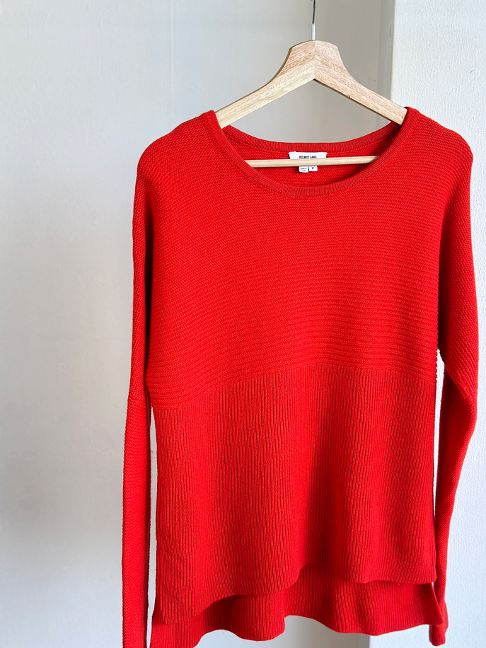 Suéter acanalado naranja  3