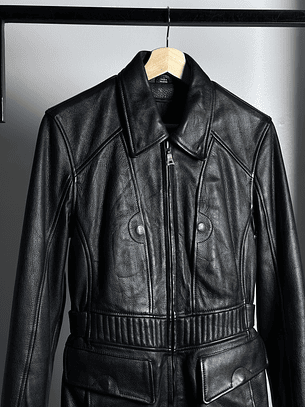 Chaqueta cuero biker vintage