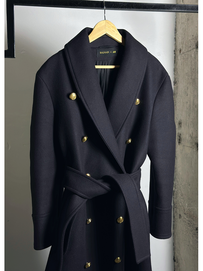 Abrigo lana azul marino  4