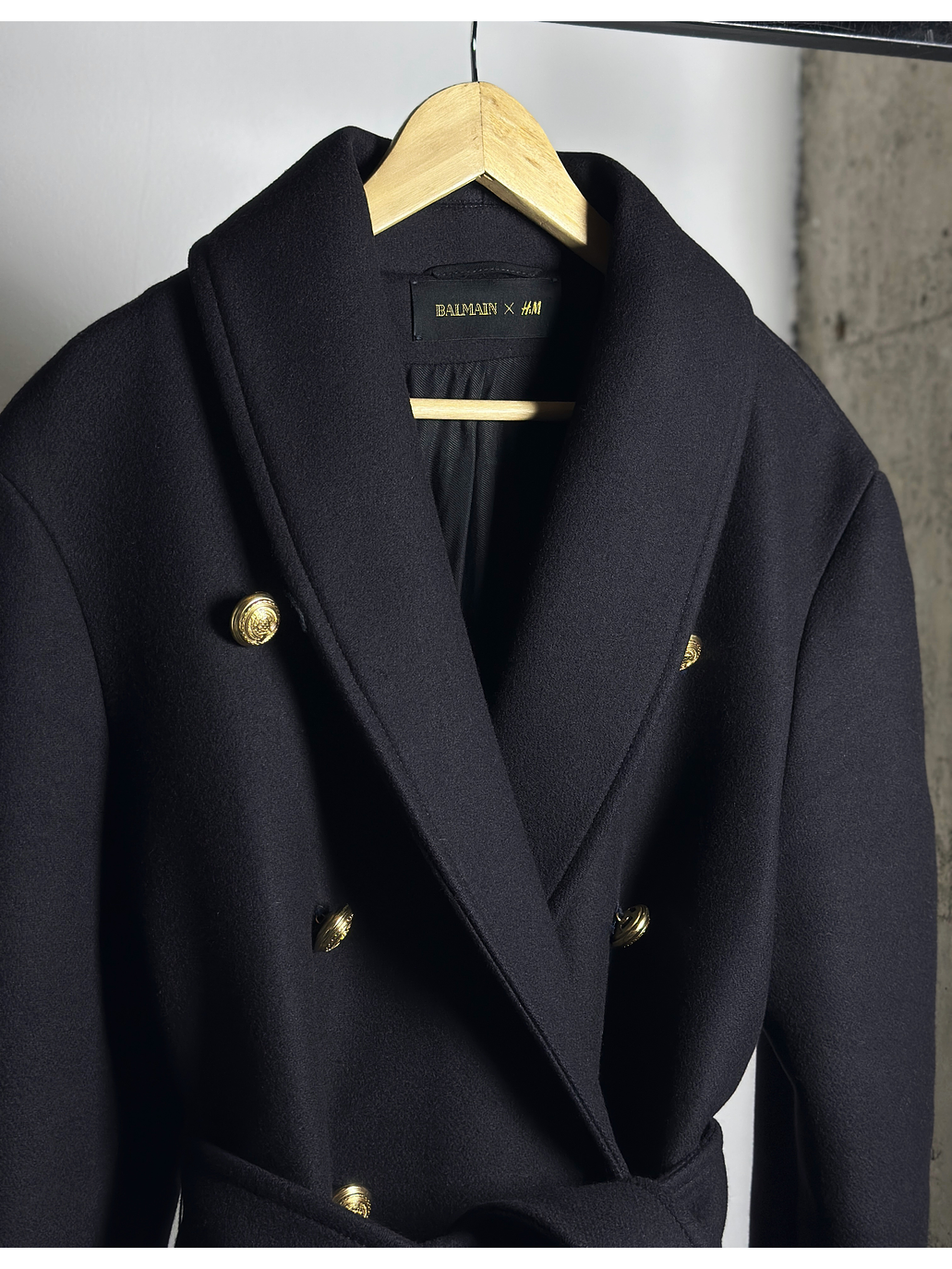 Abrigo lana azul marino  5