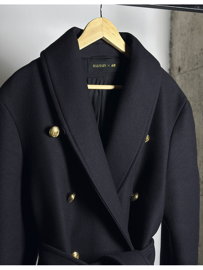 Abrigo lana azul marino  5