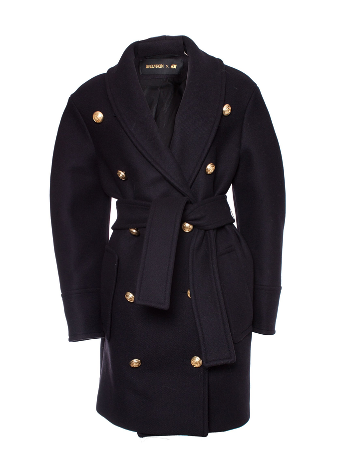 Abrigo lana azul marino  7