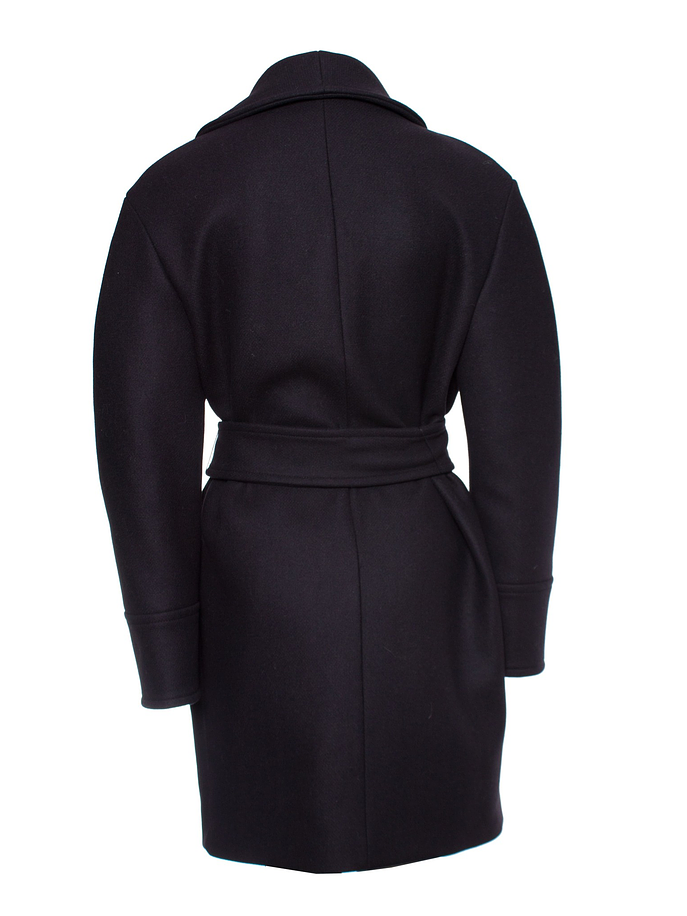 Abrigo lana azul marino  8