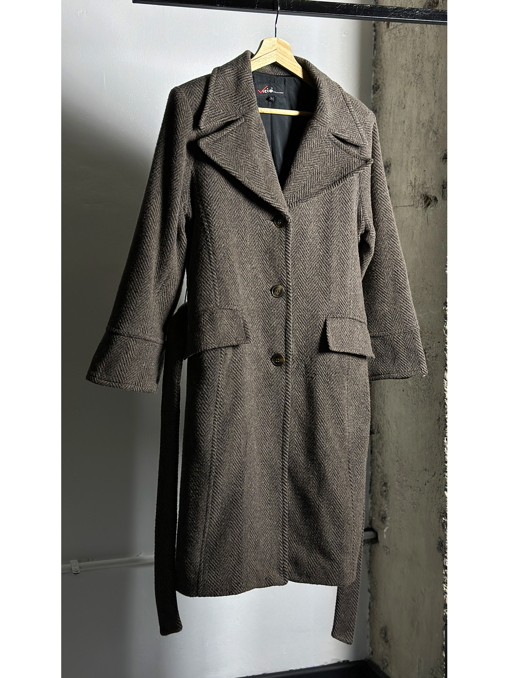 Abrigo tweed café vintage 1