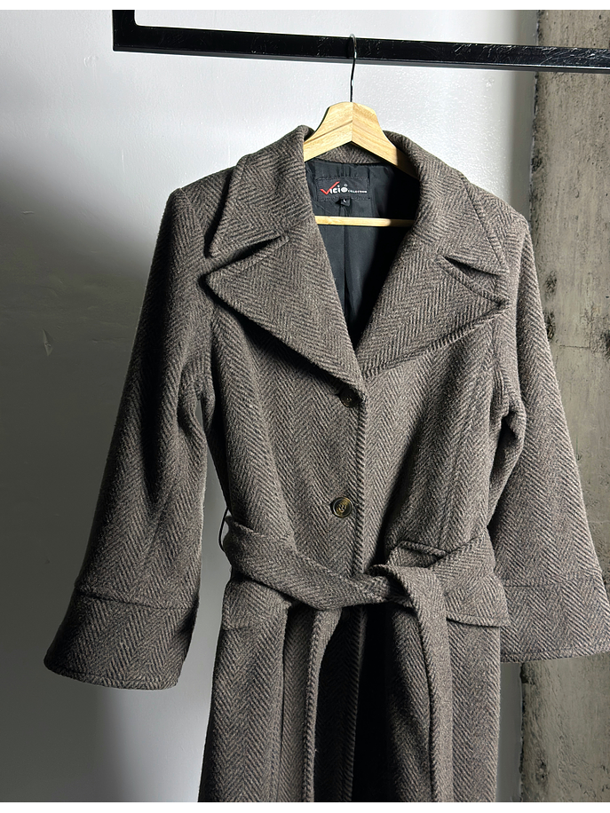 Abrigo tweed café vintage 5