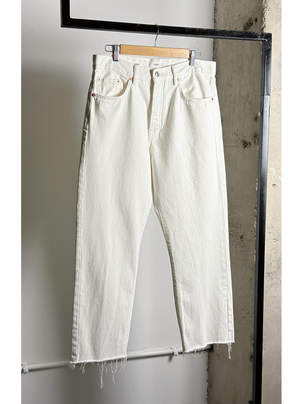Pantalón mezclilla blanco  1