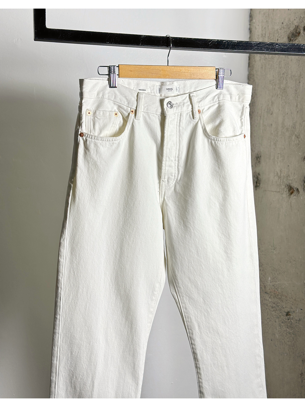 Pantalón mezclilla blanco  2