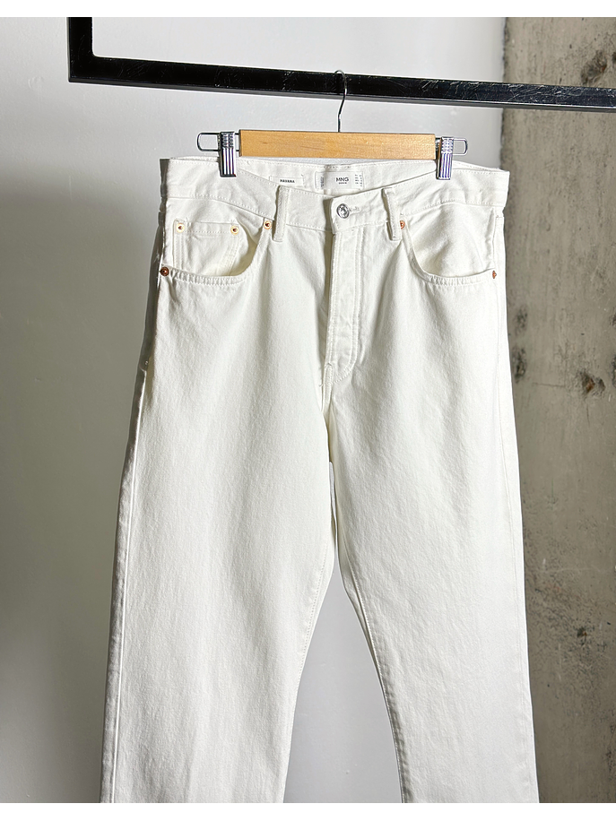 Pantalón mezclilla blanco  2