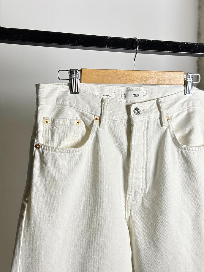 Pantalón mezclilla blanco  5