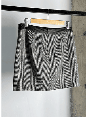 falda mini tweed espiga 