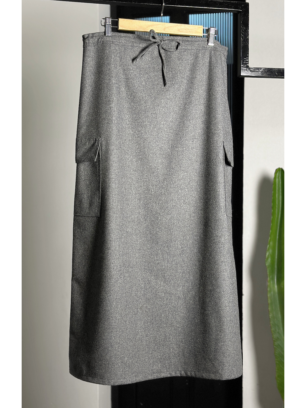 Falda cargo gris jaspeada  1