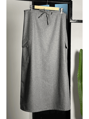 Falda cargo gris jaspeada 