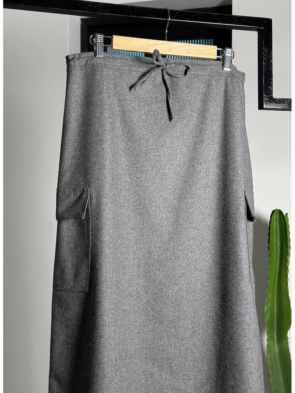 Falda cargo gris jaspeada  2