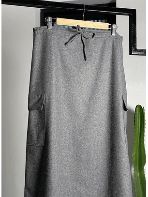 Falda cargo gris jaspeada 