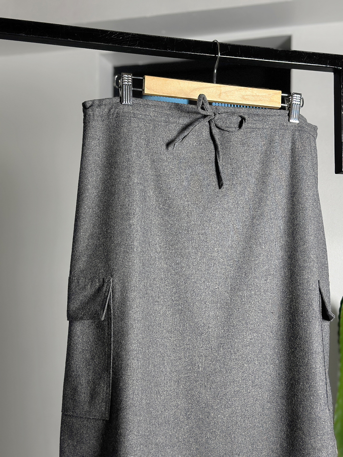 Falda cargo gris jaspeada  3