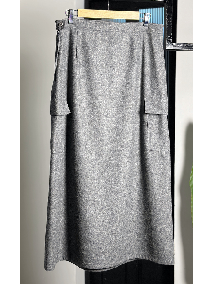 Falda cargo gris jaspeada  4