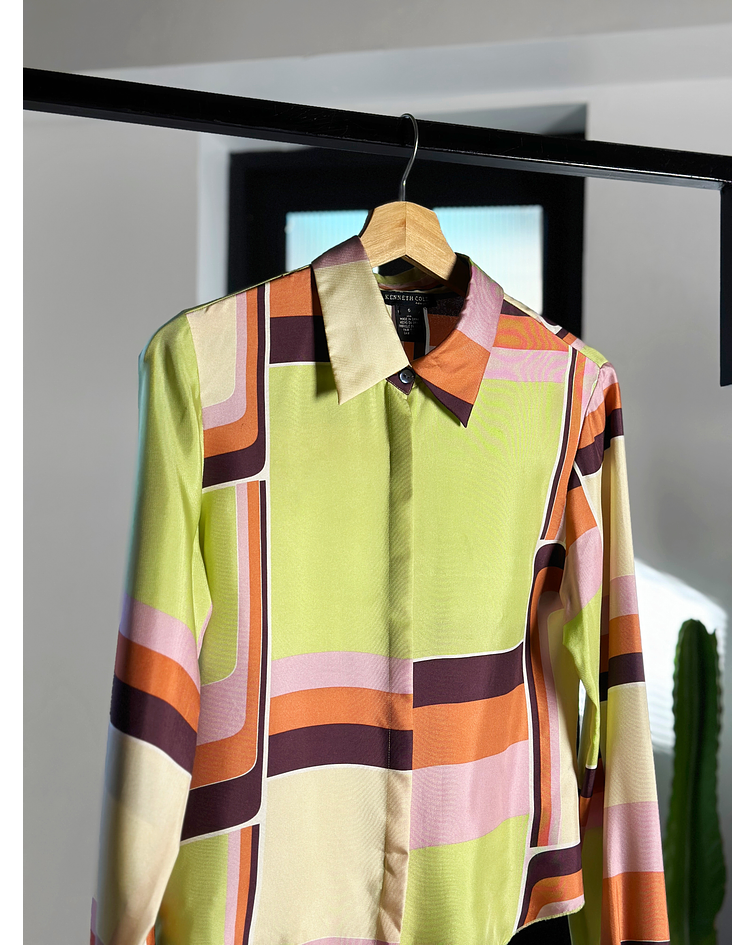 Camisa seda colores 