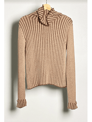 Chaleco café acanalado