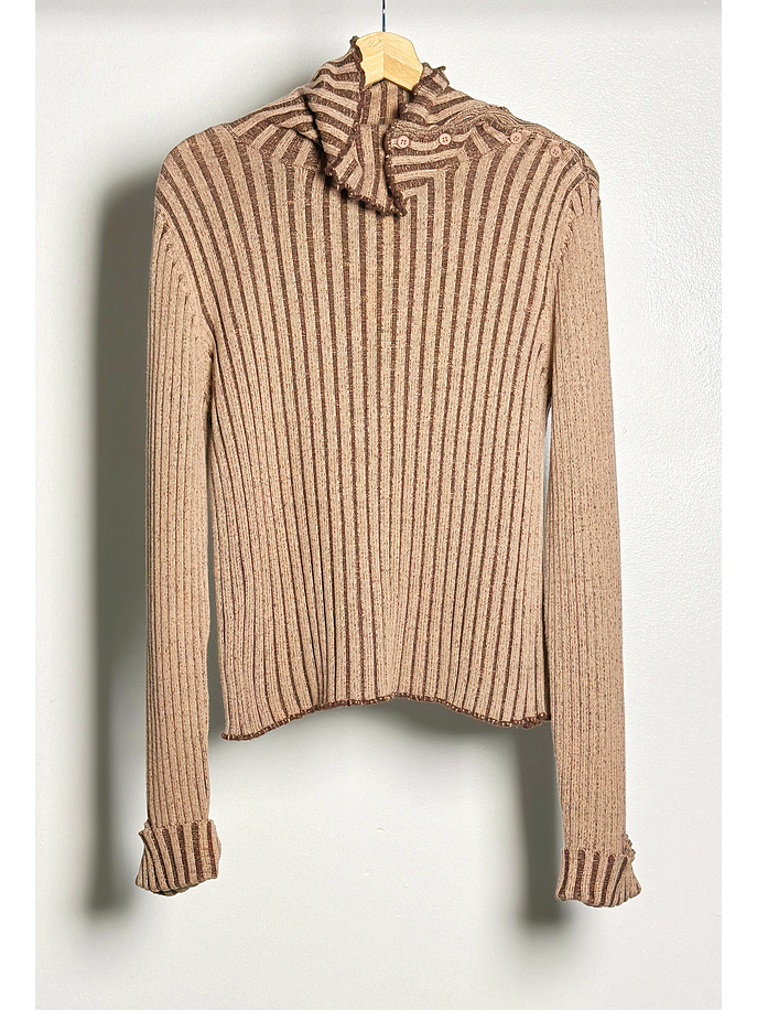 Chaleco café acanalado 1