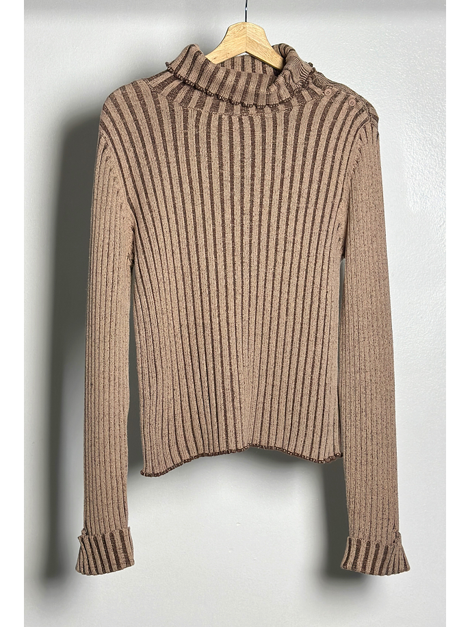 Chaleco café acanalado 3