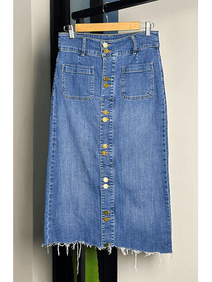 Falda mezclilla abotonada 