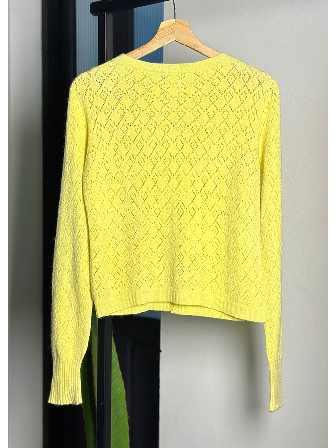 Cardigan amarillo calado 4