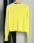 Cardigan amarillo calado