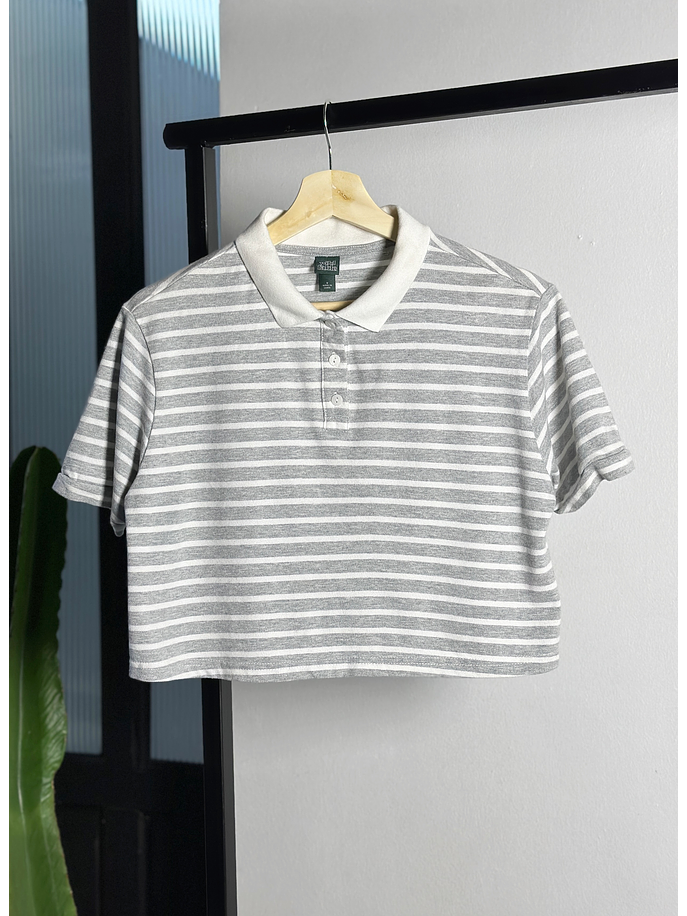 Top piqué rayas oversize  1