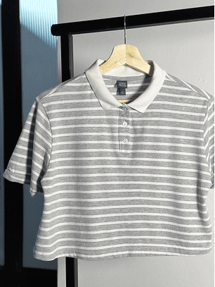 Top piqué rayas oversize 