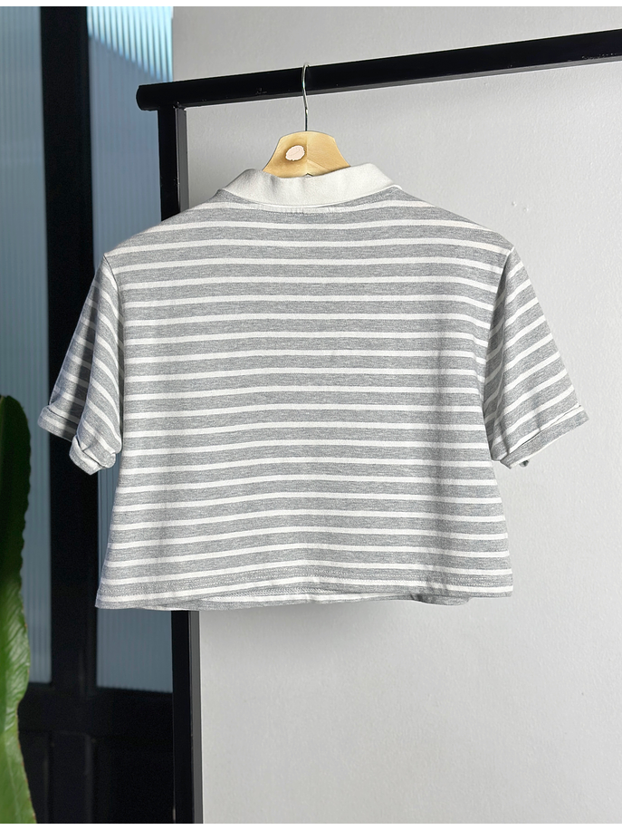 Top piqué rayas oversize  3