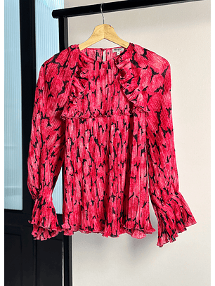 Blusa floreada plisada