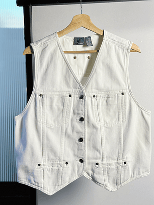 vest mezclilla blanca 