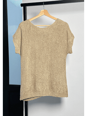 Polera tejida beige