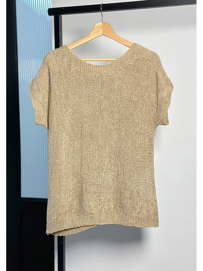 Polera tejida beige 1