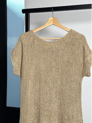 Polera tejida beige
