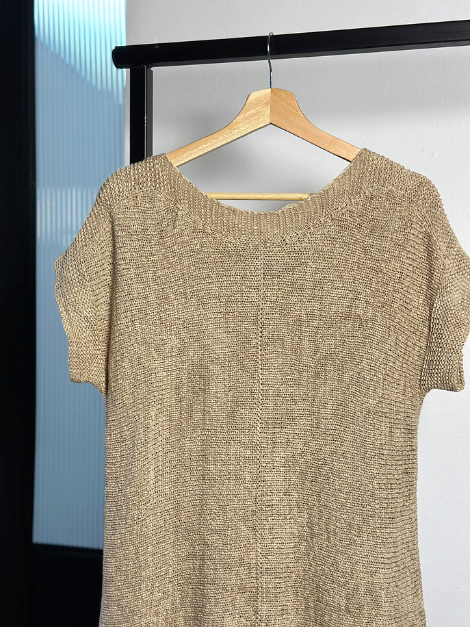 Polera tejida beige 2