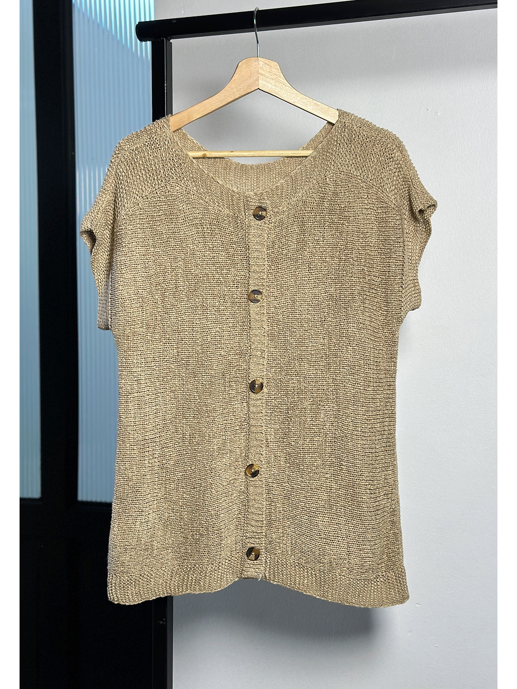 Polera tejida beige 3