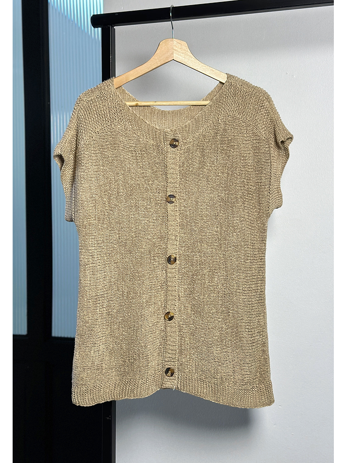 Polera tejida beige 3