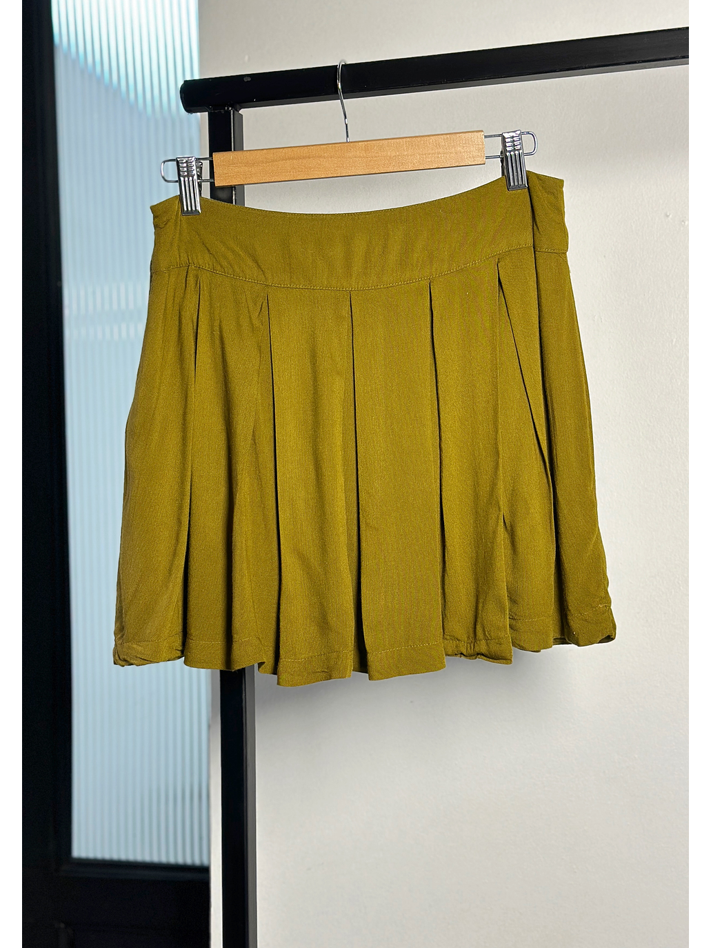 Falda verde tableada  3