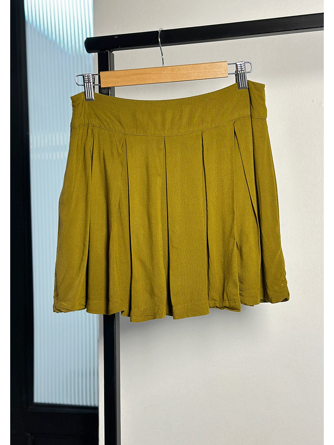 Falda verde tableada  3