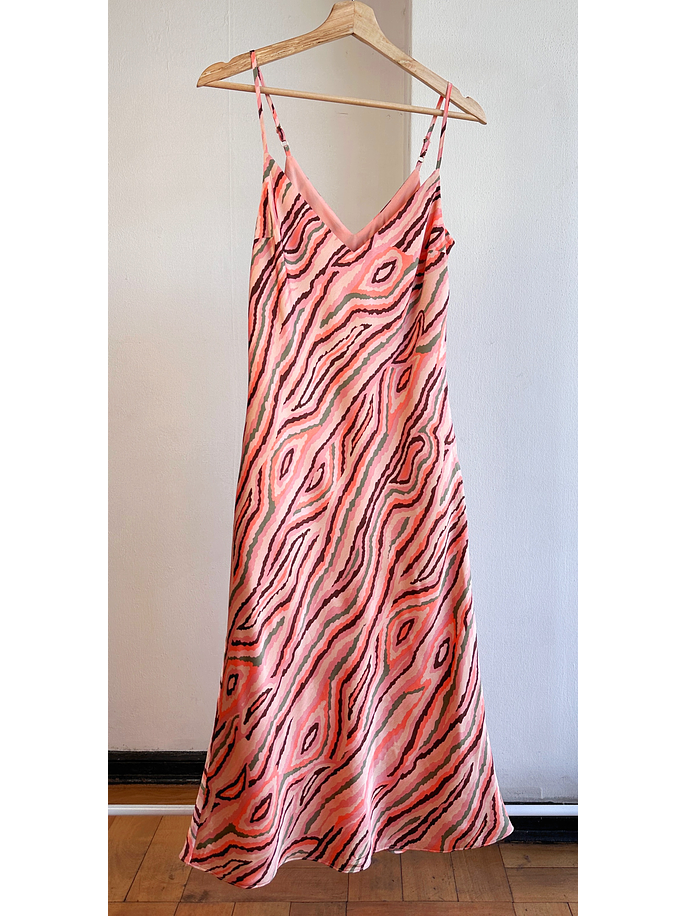 Vestido satinado estampado 1