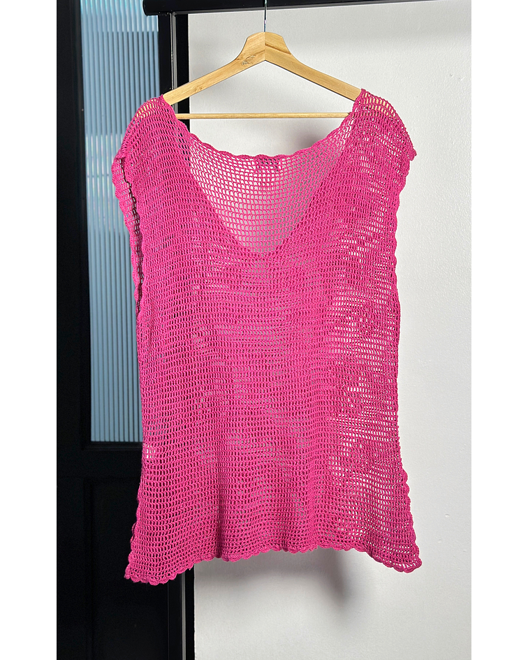 Top fucsia tejido