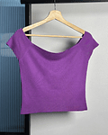 top morado elasticado 