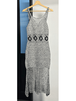 Vestido tejido gris jaspeado