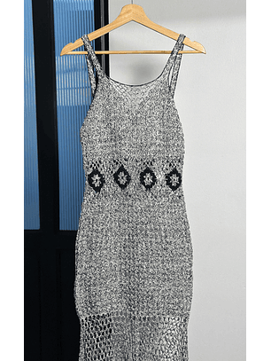 Vestido tejido gris jaspeado