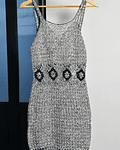 Vestido tejido gris jaspeado